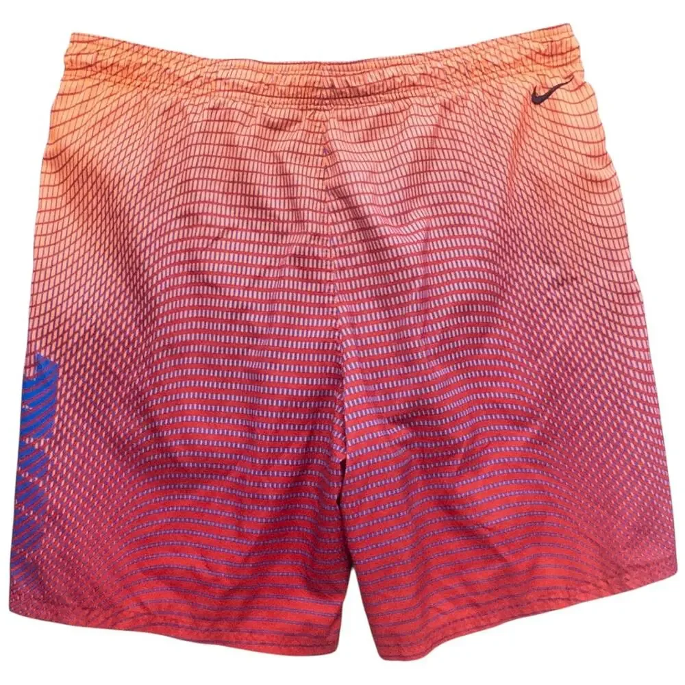 Nike Mens Board Shorts Lined Size XL Orange Frequency Riptide Volley Swim Trunks